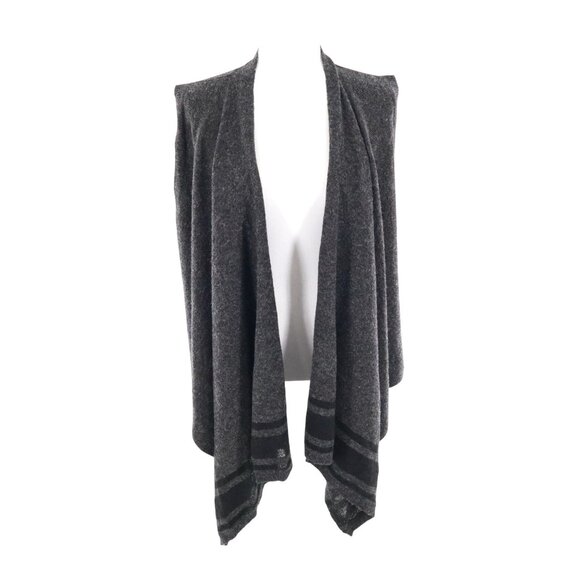 Banana Republic Drapey Open Sweater Vest Womens M Gray Wool Alpaca Mohair Preppy - Picture 2 of 15